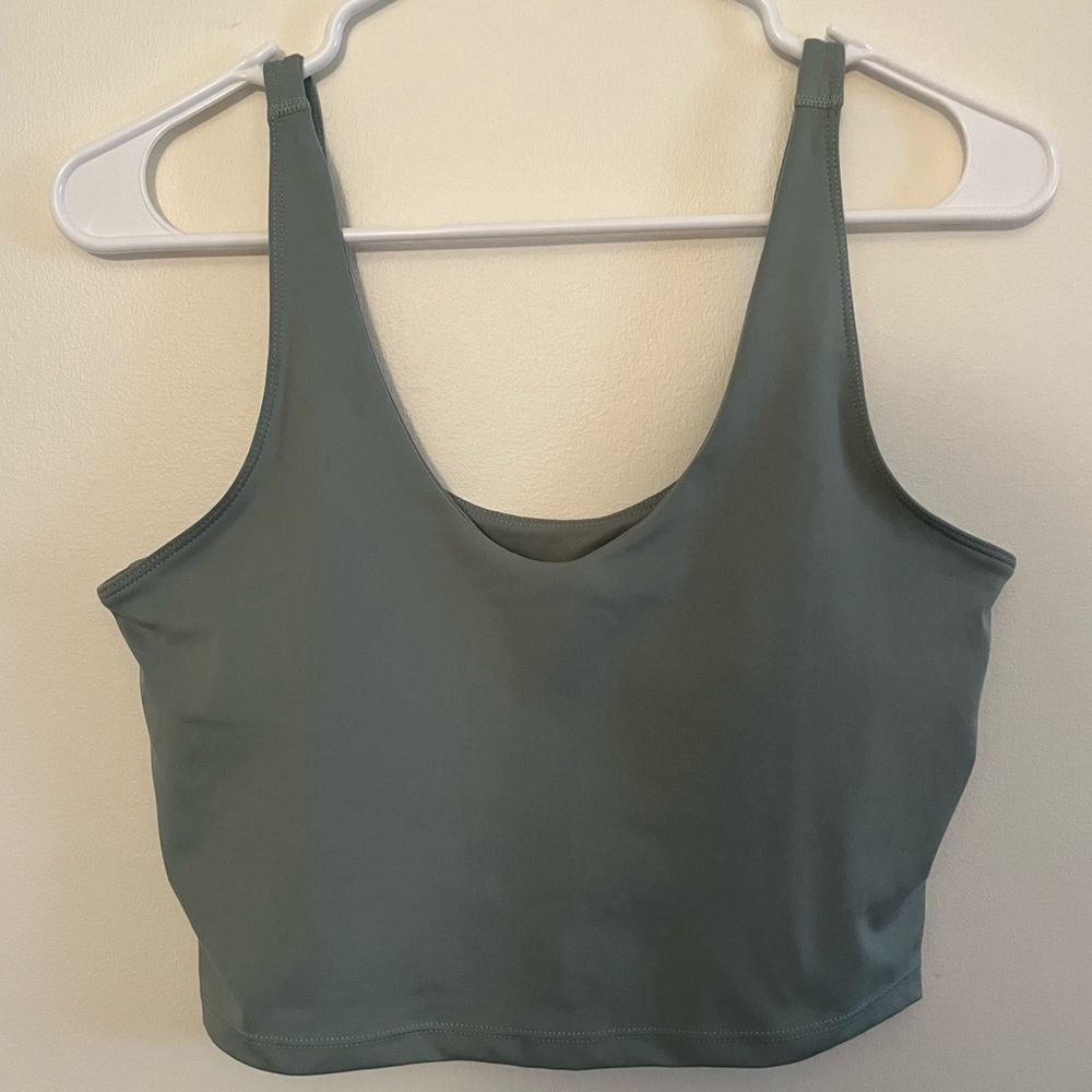 Green tank top size medium with bra padding